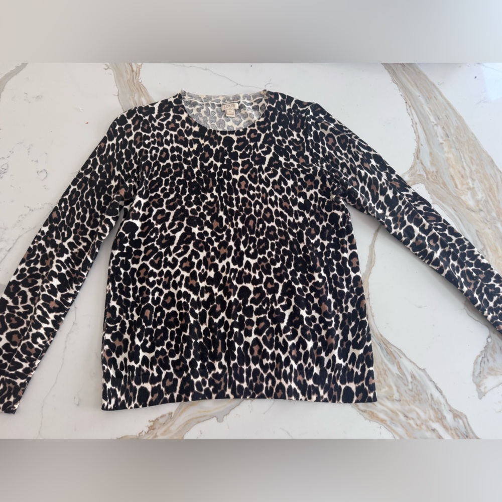 J. Crew Animal Print Knit Top